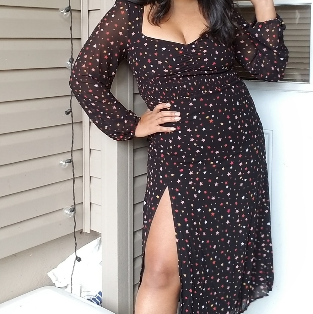 LAST ONE | ALL THE STARS BLACK MIDI DRESS - Picture 3 of 9